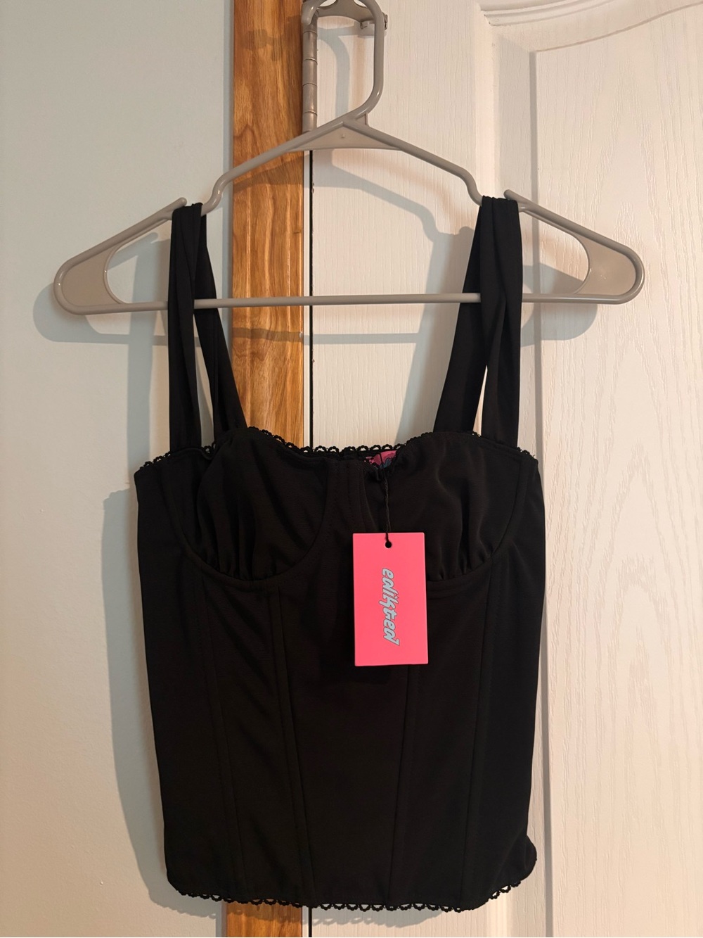 Edikted Black Bustier Corset Going-Out Top